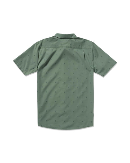 Volcom Bankstone - Camisa Tejida de Manga Corta para Hombre, Ligera, Abotonada, Mezcla de algodón Suave, Ajuste Casual para Verano