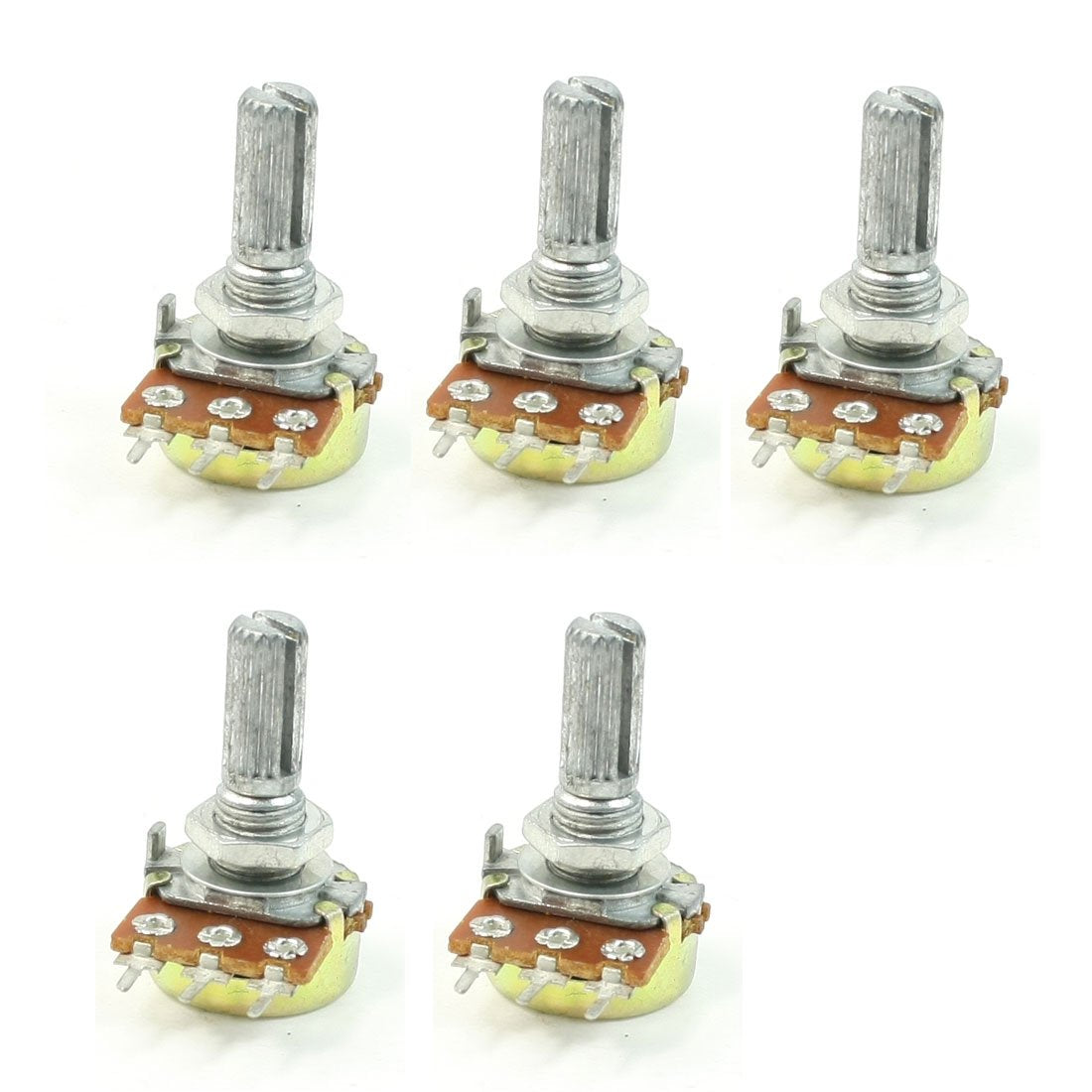 Uxcell Potenciómetro B50K Lineal 50K Ohm Eje Moleteado 5 Unidades