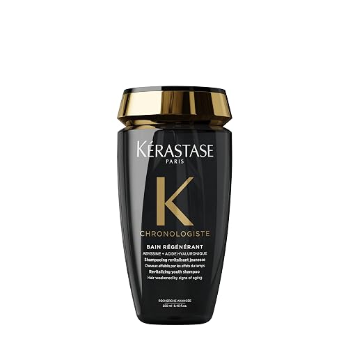 KÉRASTASE Bain Régénérant | Shampoo regenerante para todo tipo de cabello, nutre, revitaliza y fortalece la fibra capilar | Con Abyssine, Vitamina E y Ceramidas | 250ml