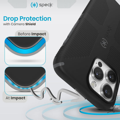 Speck MagSafe - Funda para iPhone 15 Pro MAX, protección contra caídas y cámaras, Agarre Seguro Suave al Tacto, Compatible con Carga inalámbrica, se Adapta a Todos los Modelos de 6.7 Pulgadas