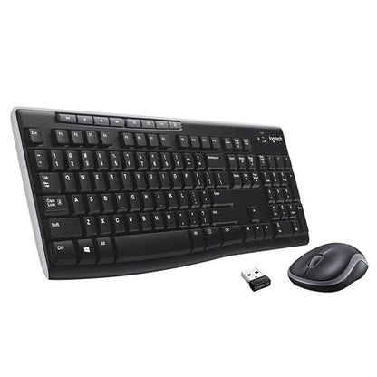 Logitech MK270 Combo Teclado Inalámbrico en Español y Mouse, para Windows, 2,4 GHz Inalámbrico, Mouse Compacto, 8 Botones de Acceso Multimedia, Batería de 2 Años, para PC, Laptop - Negro