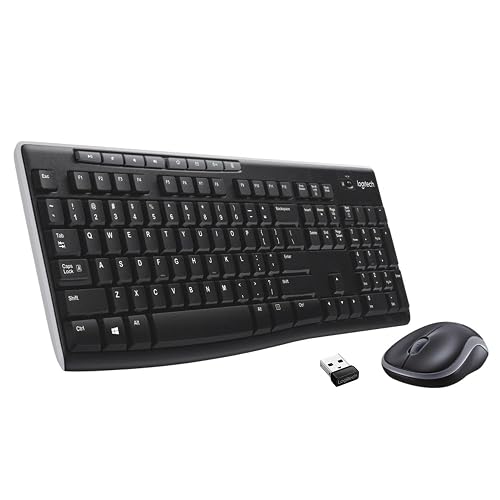 Logitech MK270 Combo Teclado Inalámbrico en Español y Mouse, para Windows, 2,4 GHz Inalámbrico, Mouse Compacto, 8 Botones de Acceso Multimedia, Batería de 2 Años, para PC, Laptop - Negro