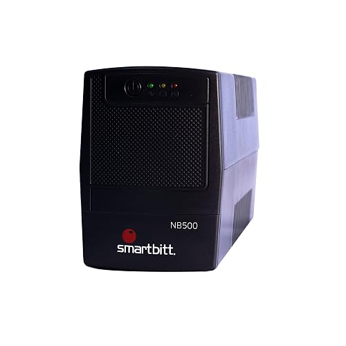 Smartbitt - No-Break Interactivo, Regulador y Supresor de Picos - UPS Ideal para apagones y Cortes de energía - Batería de Respaldo - Negro (500 Va, Hogar y Oficina)