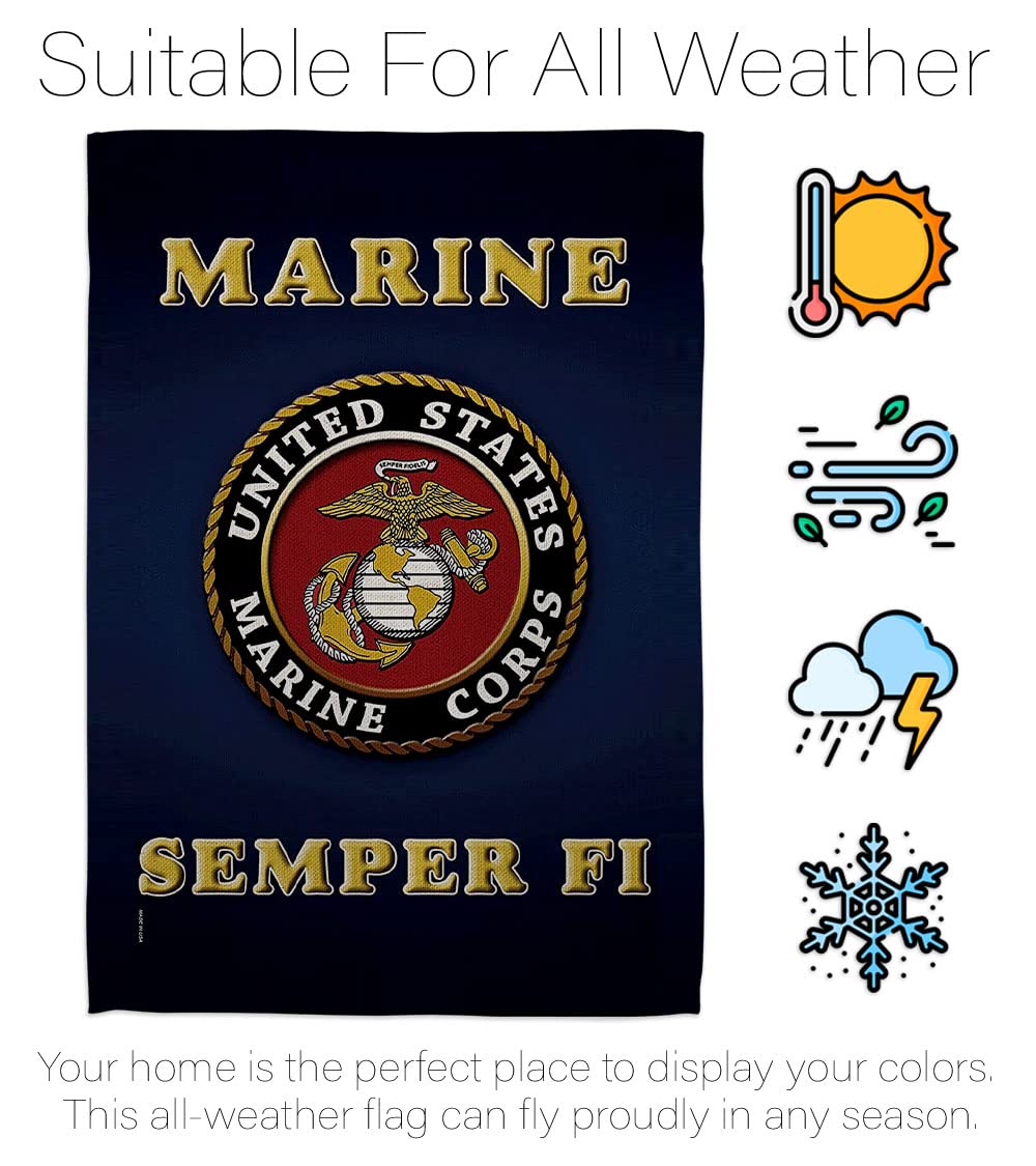 Bandera de Semper Fi del Cuerpo de Marines de los Estados Unidos con bandera de Semper Fi de doble cara para decoración de césped, regalo para casa, jardín, patio, bandera militar estadounidense,
