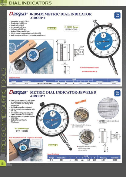 Pro Series by HHIP 4400-1101 - Indicador de esfera métrica, graduación de 0,01 mm, 0-10 mm