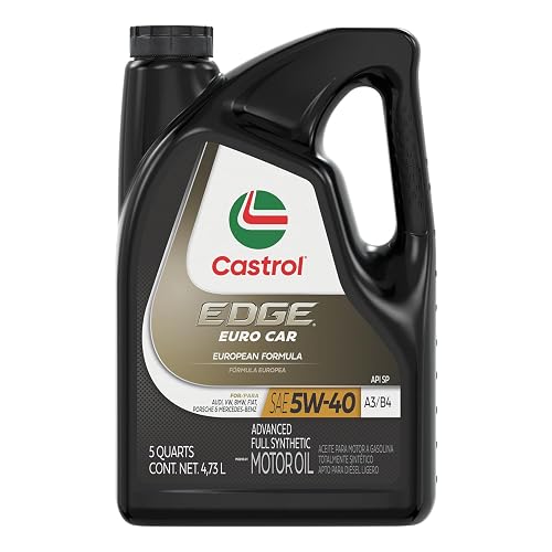 Castrol - Aceite de motor avanzado completamente sintético Edge 5W-40 A3/B4, jarra de 5 cuartos