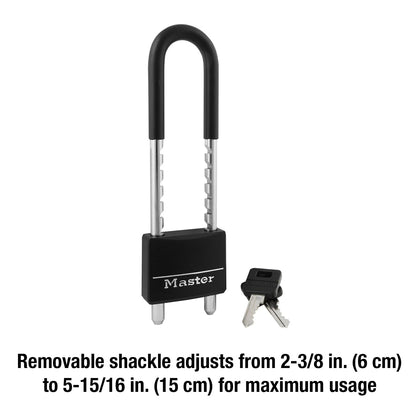 Master Lock Candado de aluminio con cubierta, 5.08 cm de ancho, negro, 527D