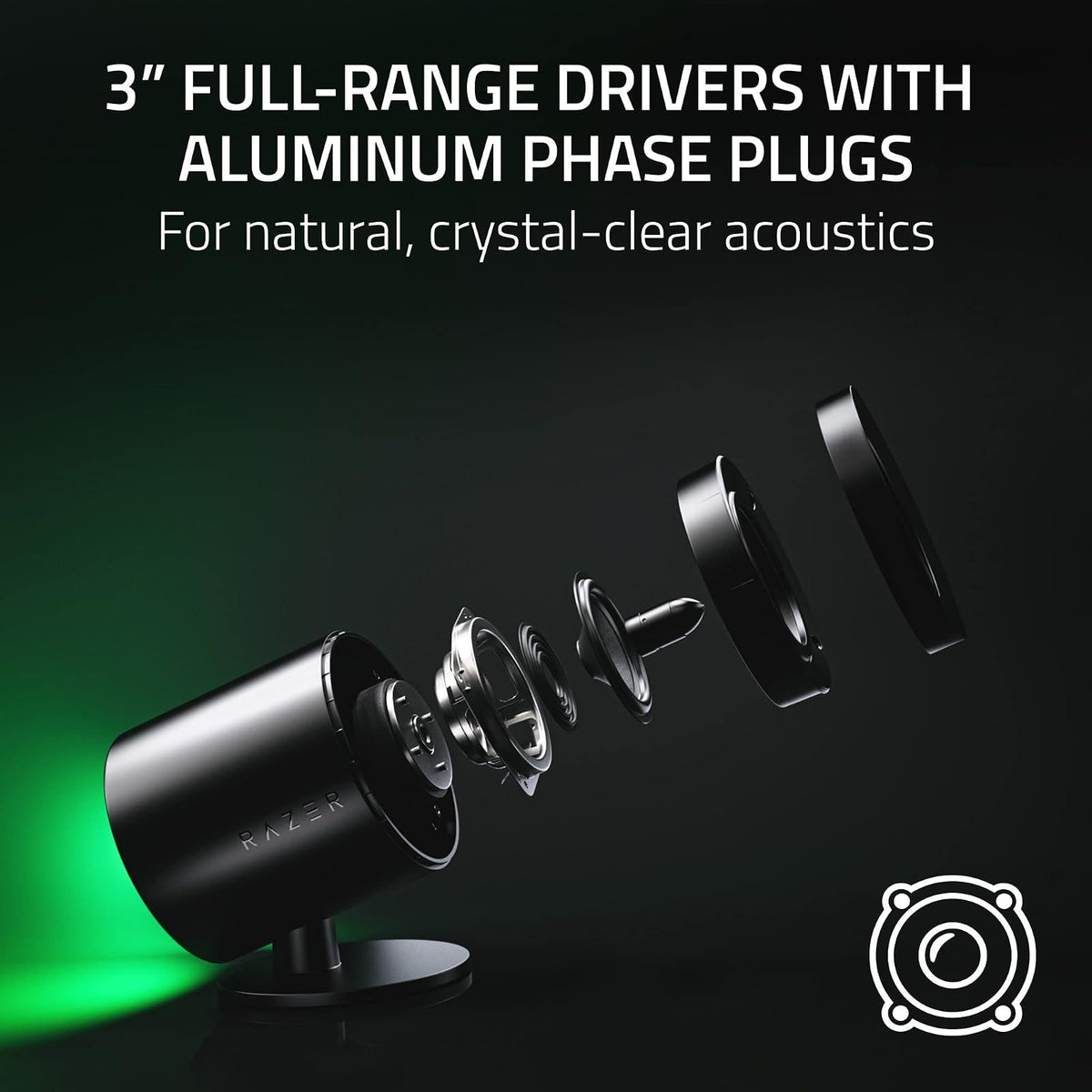 Razer Nommo V2 - Altavoces Gamer de Rango Completo 2.1 para PC Subwoofer con Cable