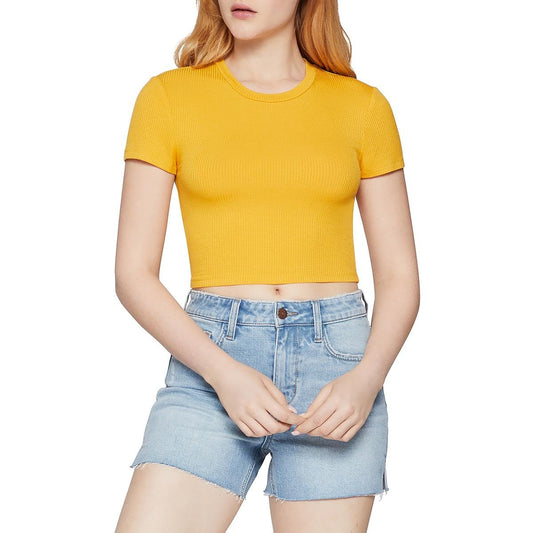 BCBGeneration Short Sleeve Baby Cropped Knit Top CamisetaMujer