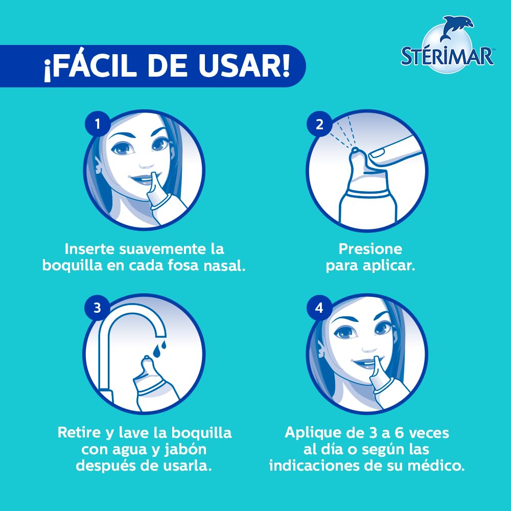 Stérimar Solución Nasal Hypertonic 100 ml. | Recomendado para Congestión Nasal Severa. Uso de 10 a 15 Días. Tu Aliado Contra el Resfriado.100% Natural.