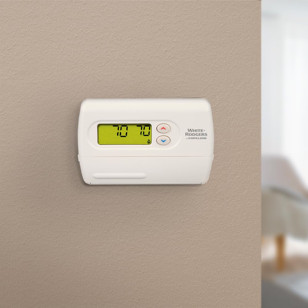 Emerson 1F86-344 - Termostato no programable para sistemas de una sola etapa, color blanco