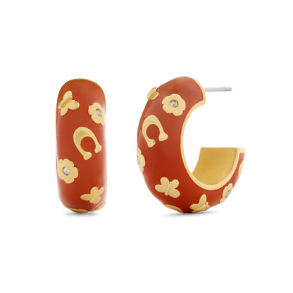 Signature C - arete de aro con diseño floral