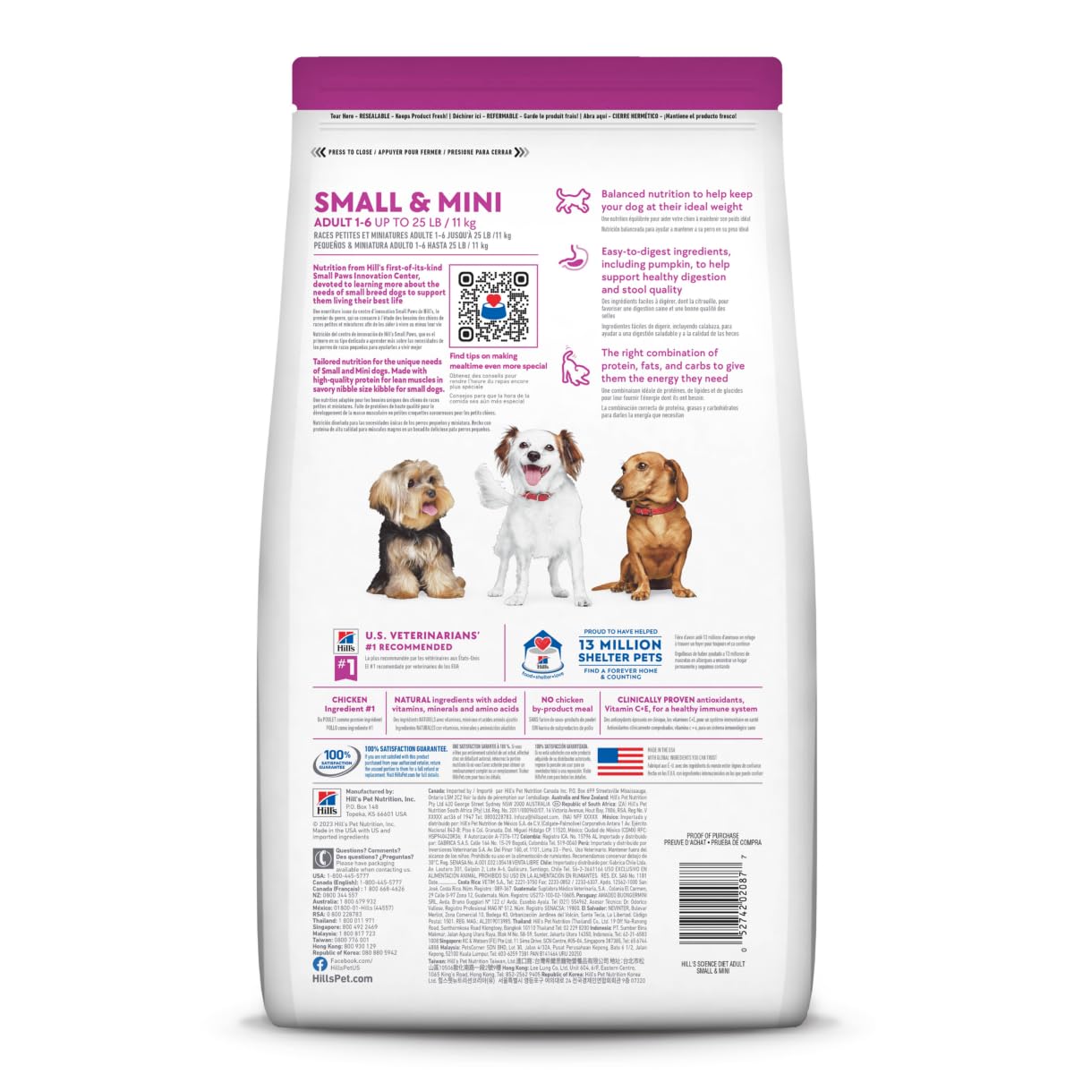 Hill's Science Diet Small Mini Croquetas Digestivas para Perro Adulto 1.5Kg | Croquetas Hill's para perro, pollo real, cuidado digestivo, bienestar del microbioma, heces firmes