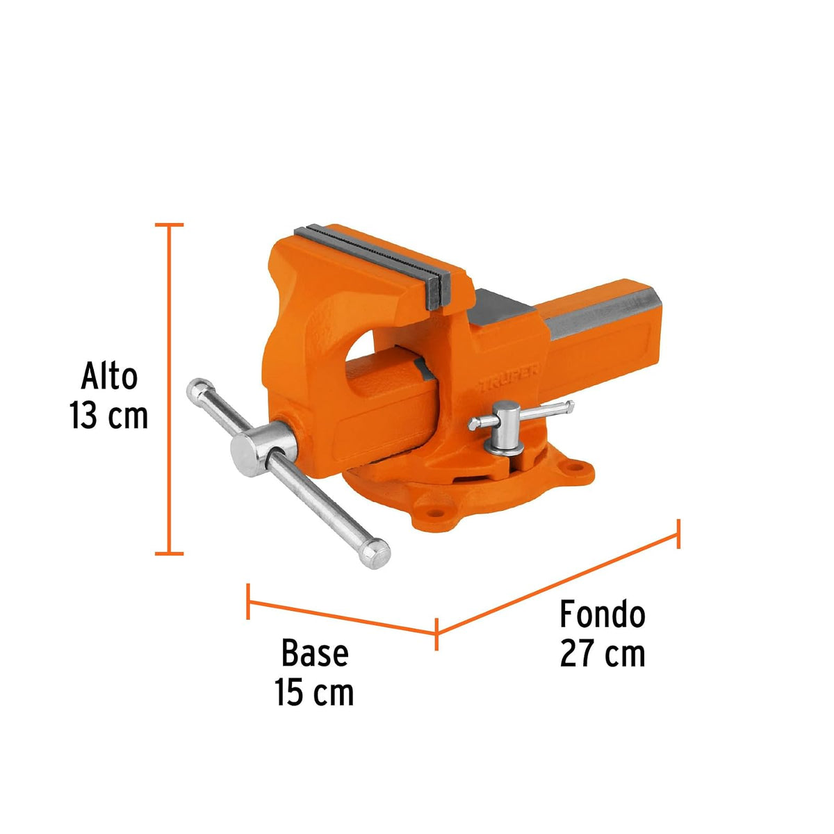 Truper TA-4-L, Tornillo de banco 4" tipo europeo de hierro nodular