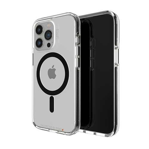 ZAGG Gear4 Santa Cruz Snap Case - MagSafe Compatible Clear Case That Highlights The D3O Protection Material - for Apple iPhone 13 Pro - Black,702008207
