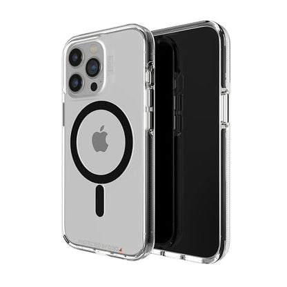 ZAGG Gear4 Santa Cruz Snap Case - MagSafe Compatible Clear Case That Highlights The D3O Protection Material - for Apple iPhone 13 Pro - Black,702008207