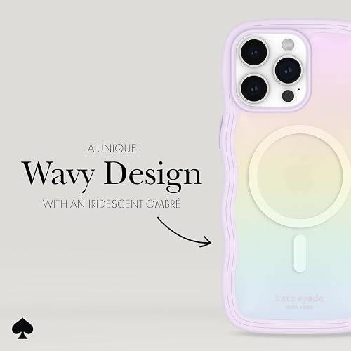 Kate Spade New York - Funda para Apple iPhone 15 Pro MAX, Compatible con Funda MagSafe - Ondulada Iridiscente