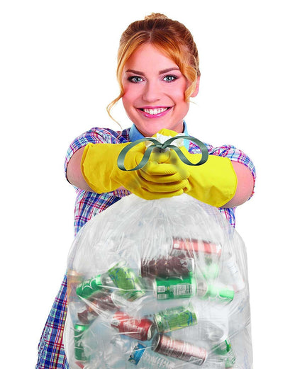 Ultrasac - Bolsas de basura transparentes con cordón de 39 galones de 1.0 mil, 33 x 40 pulgadas, paquete de 70 unidades, para césped y hojas