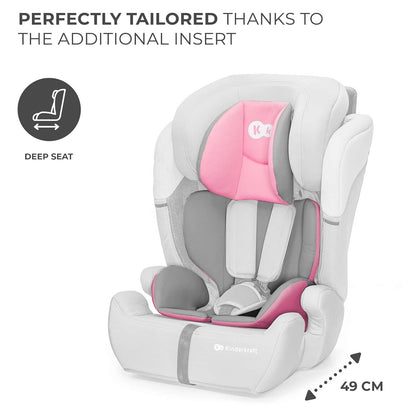Kinderkraft COMFORT UP Autoasiento I-SIZE 76-150 cm, Silla automóvil para niños, bebé, Sillade, Cinturón, regula en 11 niveles, Grupo 1/2/3, 15 meses - 12 años, 9-36 kg, Rosa