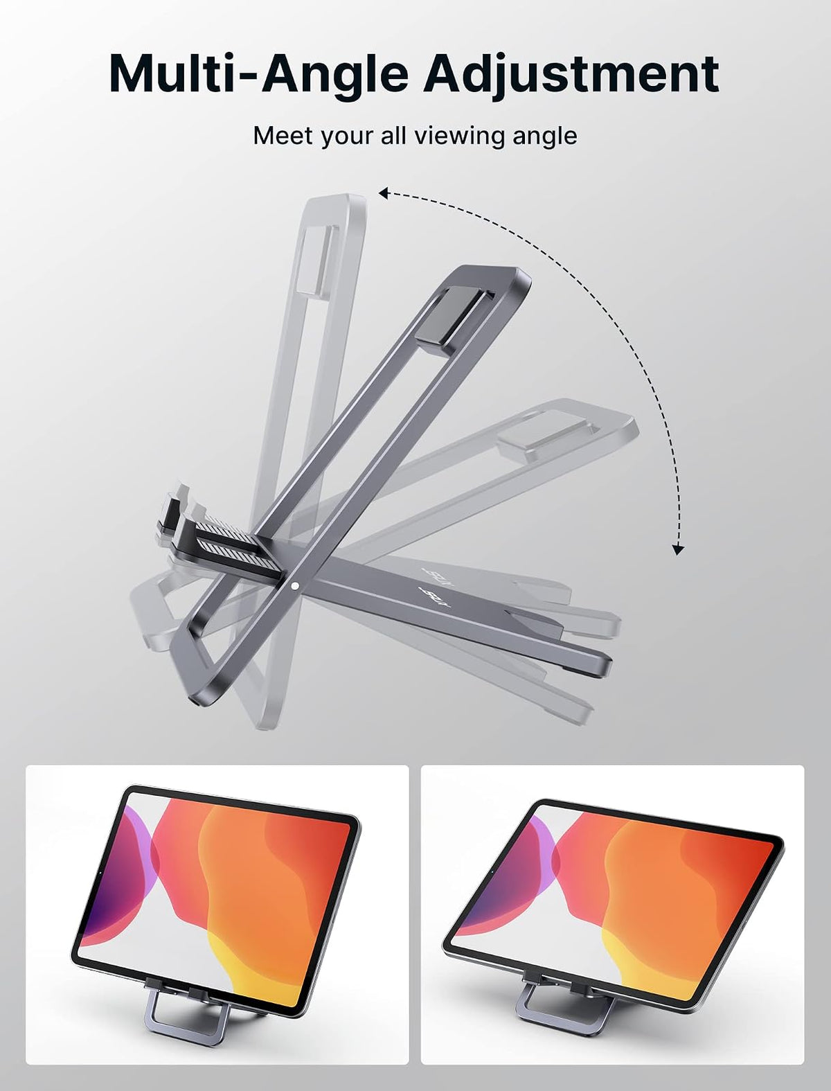 JSAUX - Soporte Universal para Tablet, portátil, Plegable, para computadora, Compatible con iPad Mini/Air, Samsung Galaxy Tab, Kindle Fire, Steam Deck, Switch 2, ROG Ally, iPhone y Otras tabletas