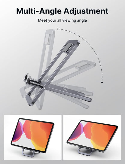 JSAUX - Soporte Universal para Tablet, portátil, Plegable, para computadora, Compatible con iPad Mini/Air, Samsung Galaxy Tab, Kindle Fire, Steam Deck, Switch 2, ROG Ally, iPhone y Otras tabletas