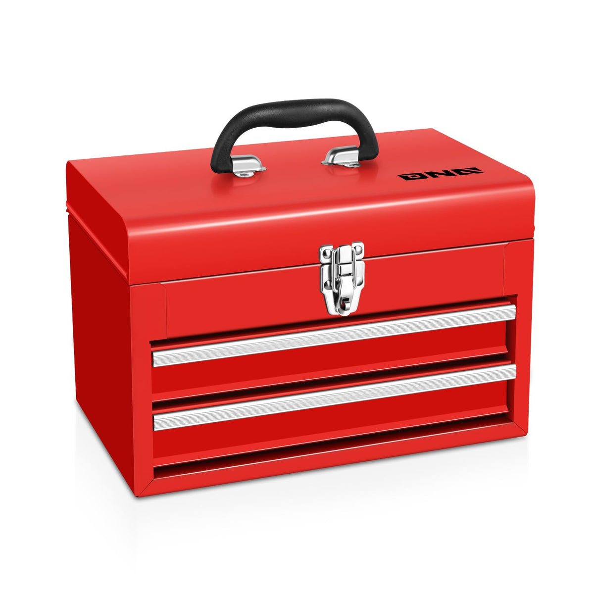 DNA Motoring Caja de Herramientas Portátil de Acero 14" - 2 Cajones, Rojo, TOOLS-00406 - 14 pulgadas- 2 cajones