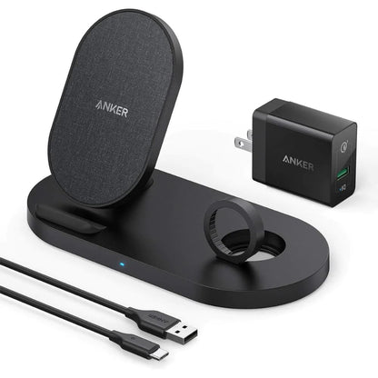 Anker POWERWAVE Wireless Charging Station with QC Charger and 2-IN-1 Stand