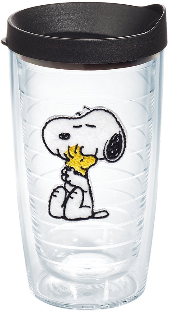 Tervis Peanuts Snoopy and Woodstock Tumbler with Black Lid, 16-Ounce
