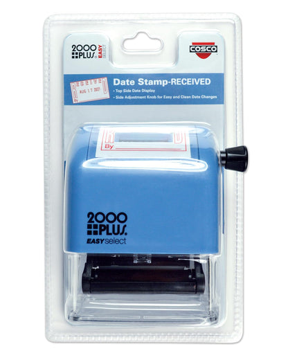 2000 PLUS 011092 ES Dater, recibida + fecha, 1 x 1 13/16, rojo