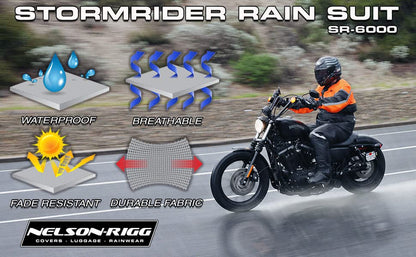 Nelson-Rigg Traje de Lluvia Stormrider SR-6000 para Motocicleta, Negro, 4XL