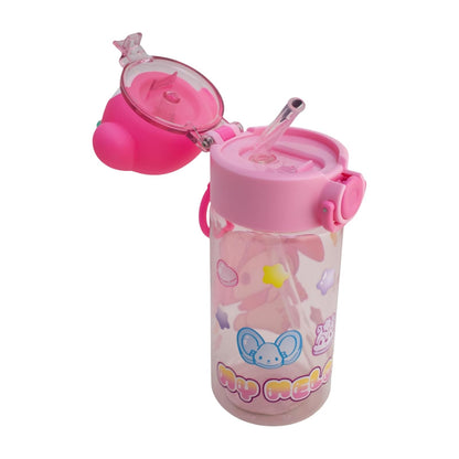Funkids - Botella de plastico para agua con figura 3D para niña de My Melody de 500ML, botella escolar con popote.