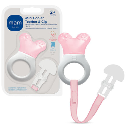 MAM Mini Cooler Teether with Clip, Girl, 2+ Months