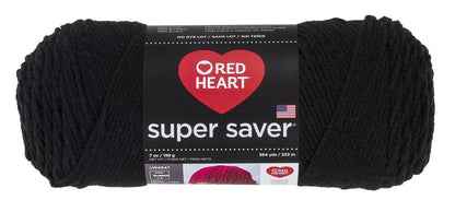 Red Heart Super Saver Ovillo de Estambre Acrílico - Black - Sólido