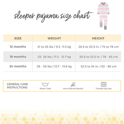 Burt's Bees Baby Sleeper Pajamas, 100% Organic Cotton, One-piece Pjs, Diagonal Zip Up Jumpsuit, Snug Fit Footie Dormidores para bebés y niños pequeños bebés niñas
