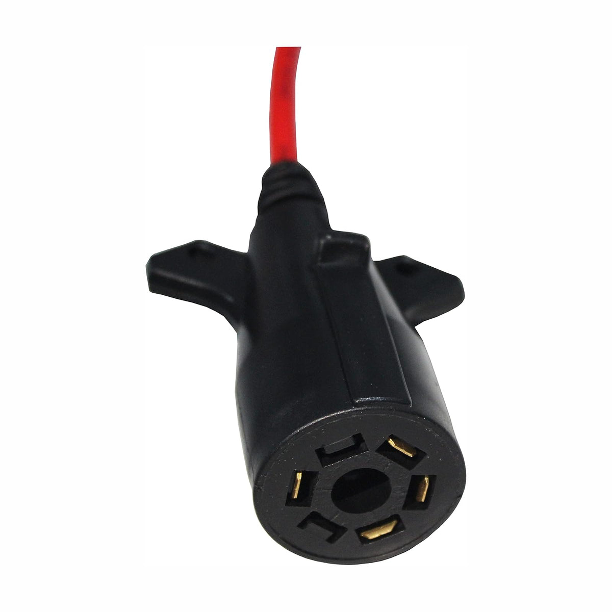 MAXXHAUL Adaptador de Enchufe de Remolque de 7 Vías Redondo a 4 Vías Plano 70086, 45.7-91.4 cm, Rojo