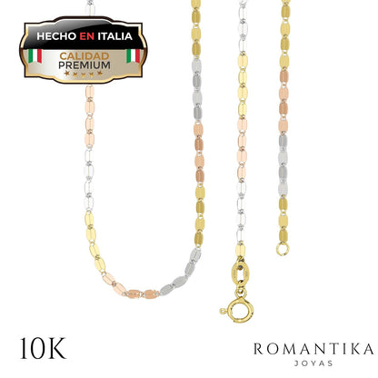 Cadena Grano De Cafe Oro Solido 10 Kilates 2mm Italiano