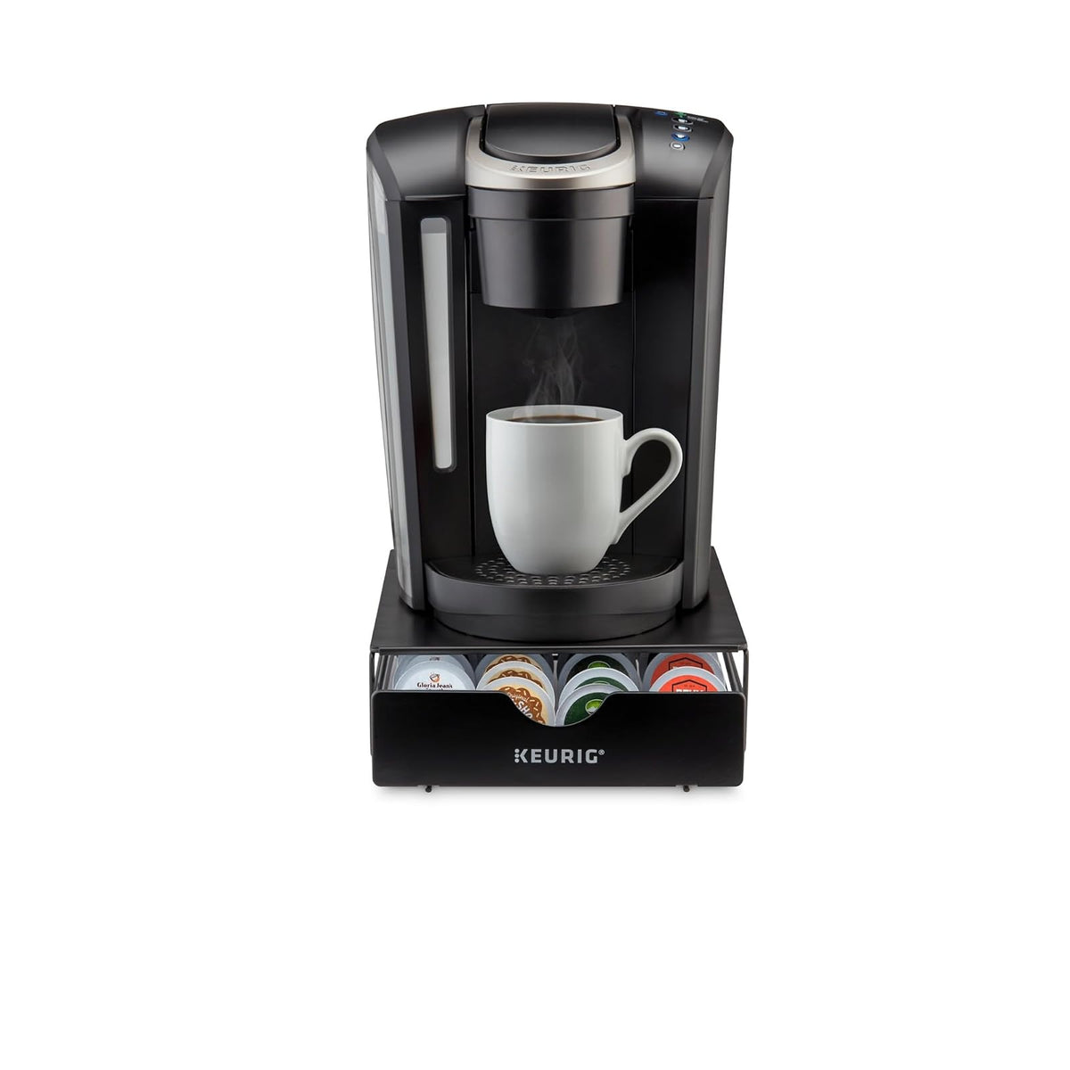 Keurig - Cajón de almacenamiento delgado no enrollable, almacenamiento en cápsulas de café, capacidad para hasta 24 cápsulas Keurig K-K-Cup, color negro, cajón de almacenamiento - 24 quilates, 9.25 x