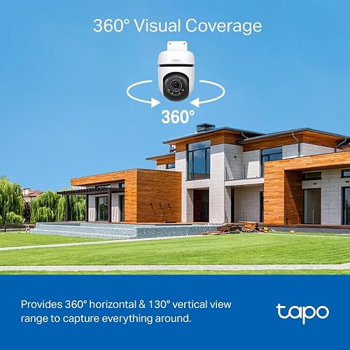Tapo TC41, Cámara Wi-Fi de Seguridad Exterior, Resolución 3MP, Cobertura de 360°, Visión Nocturna Full-Color, Audio Bidireccional. Grabación en la Nube, Compatible con Alexa (Paquete de 2)