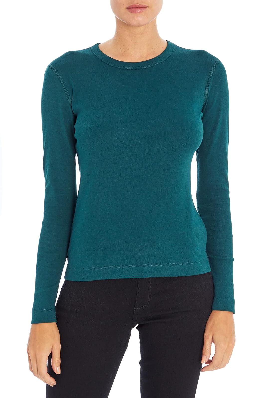 Three Dots Women's Long-Sleeve Crew-Neck T-Shirt