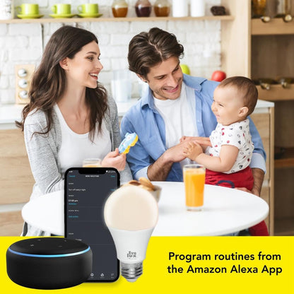 Evolux by Lloyd's Foco LED Inteligente, WiFi A19, Configuración Automática, Redes de 2.4 GHz, Dimmeable, Compatible con Alexa, Multicolor + Luz Blanca Fría y Cálida