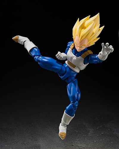 TAMASHII Nations - Dragon Ball Z - Super Saiyan Vegeta (Dangerous Pride | Dragonball Z Figura de acción de 6 pulgadas S.H. Figuarts - Super Saiyan Vegeta - Orgullo peligroso