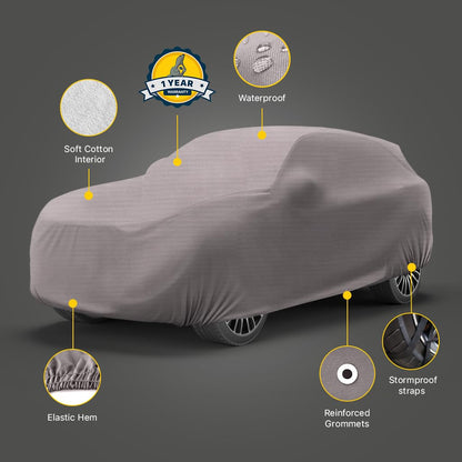 Seal Skin Covers Funda Multicapa para SUV, Impermeable, de PEVA, para Exteriores, con protección UV, contra la Nieve y la Lluvia, Correas Cortavientos, Forro de algodón (237"-258" de Largo)