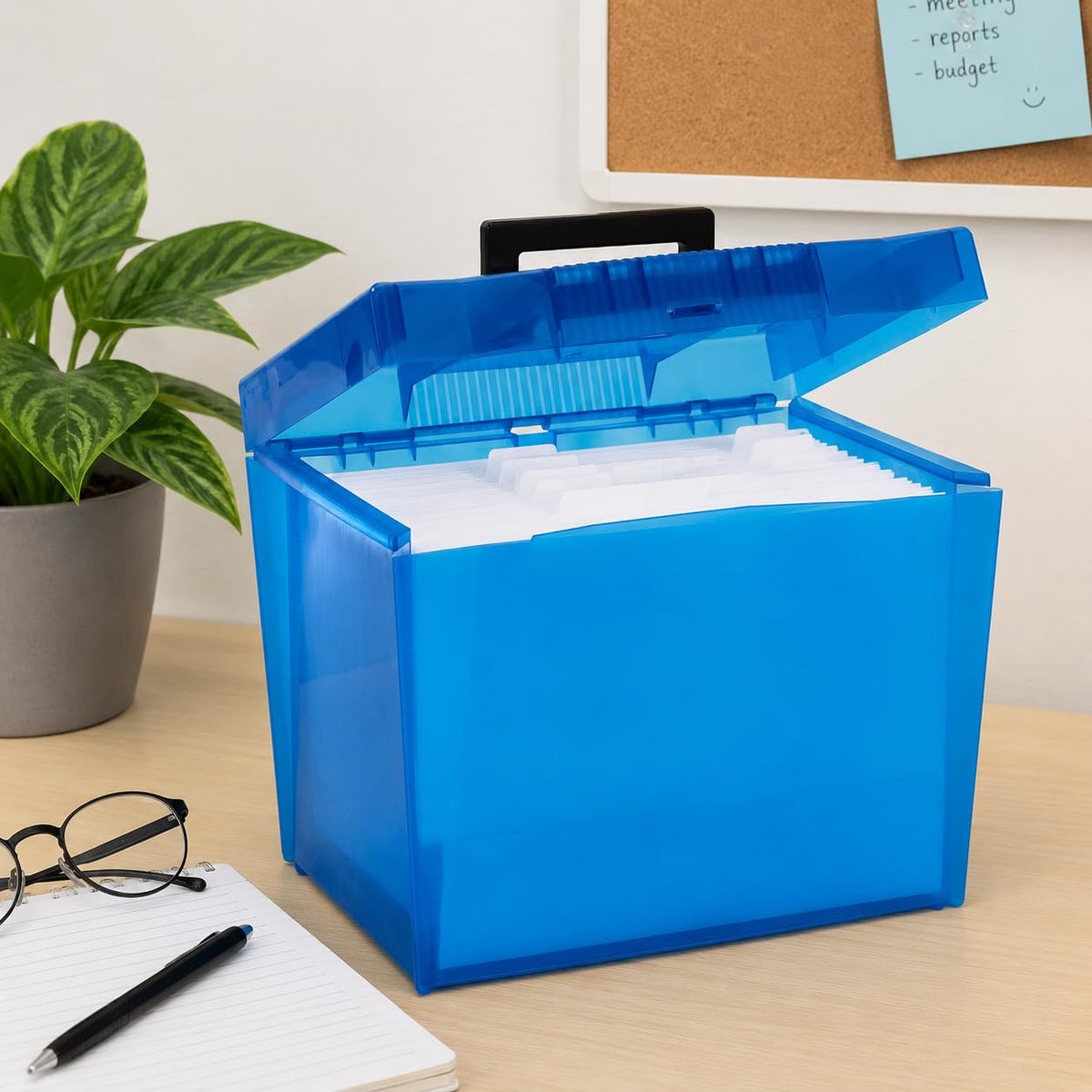 Pendaflex Caja Para Archivo, Para Documentos Carta, Con Riel Para Fólder Colgante, Con Manija, Plástico Resistente, Color Multicolor, Paquete De 1 (20881)