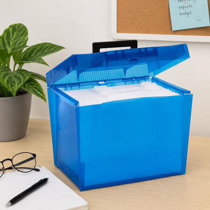 Pendaflex Caja Para Archivo, Para Documentos Carta, Con Riel Para Fólder Colgante, Con Manija, Plástico Resistente, Color Multicolor, Paquete De 1 (20881)