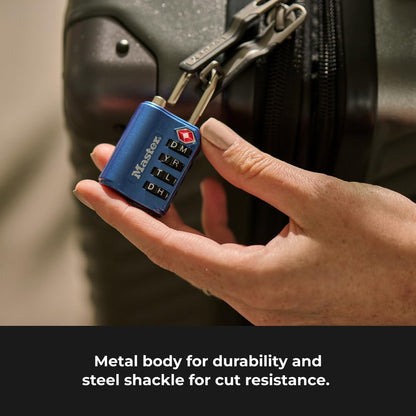 Master Lock 4691DWD TSA - Candado de combinación de contraseña para establecer su propia contraseña, color variará, 1 pieza