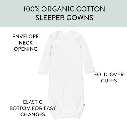 HonestBaby - Juego de 2 Batas de Dormir 100% algodón orgánico para bebés recién Nacidos, niñas, Unisex