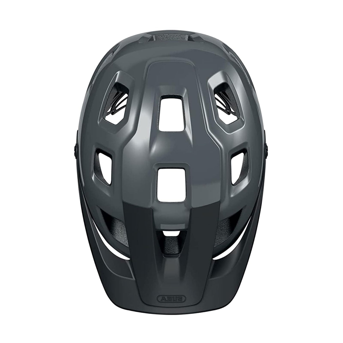 ABUS MTB Casco MoTrip - Casco de Bicicleta Robusto con Visera Ajustable en Altura para Ciclistas de montaña - Ajuste Individual - Unisex - Gris Brillante, L