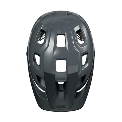 ABUS MTB Casco MoTrip - Casco de Bicicleta Robusto con Visera Ajustable en Altura para Ciclistas de montaña - Ajuste Individual - Unisex - Gris Brillante, L