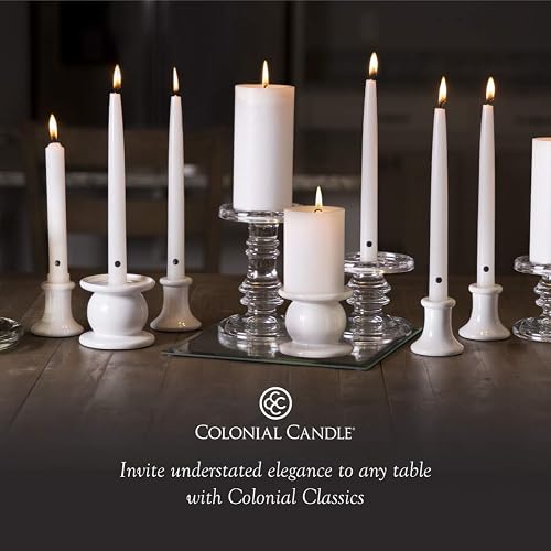 Colonial Candle Vela cónica sin perfume, colección Handipt, marfil, 10 pulgadas, paquete de 12, hasta 8 horas de combustión