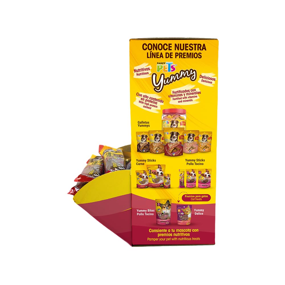 Fancy Pets Yummy Sticks para Perro Sabor Carne 1 kg, 50 Premios Fortificados con Vitaminas y Minerales